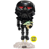 Funko - Star Wars - Mandalorian Dark Trooper Grogu GITD EE Exclusive!