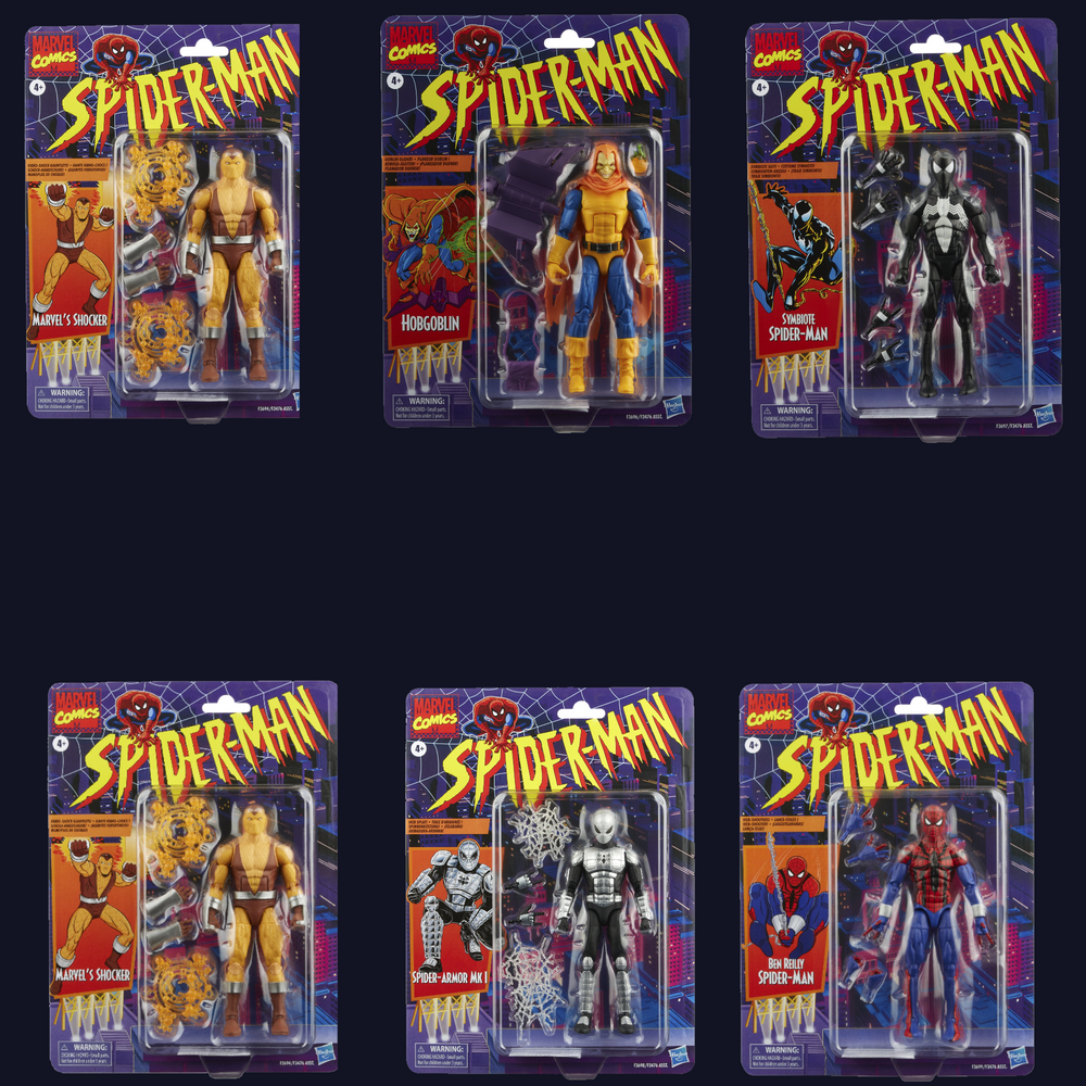 Marvel - Legends Series - Full Wave 1 - Ben Reilly - Hammerhead - Spider-Armor mk 1 - Shocker - Symbiote Spidey and Hobgoblin