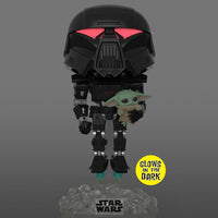 Funko - Star Wars - Mandalorian Dark Trooper Grogu GITD EE Exclusive!